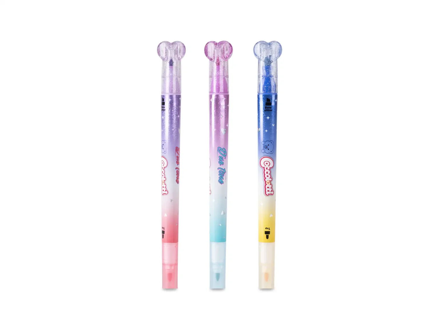 2Set 3 evidenziatori doppia punta Duo Tone Coccolotti