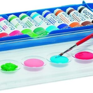 GIOTTO Extra Fine - Astuccio da 12 Tempere Extra Fine in Tubetto + 1 Pennello, 12ml