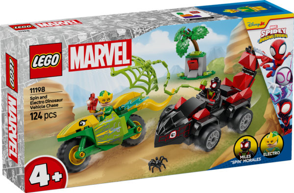 LEGO Spidey Inseguimento sui dino-veicoli di Spin ed Electro