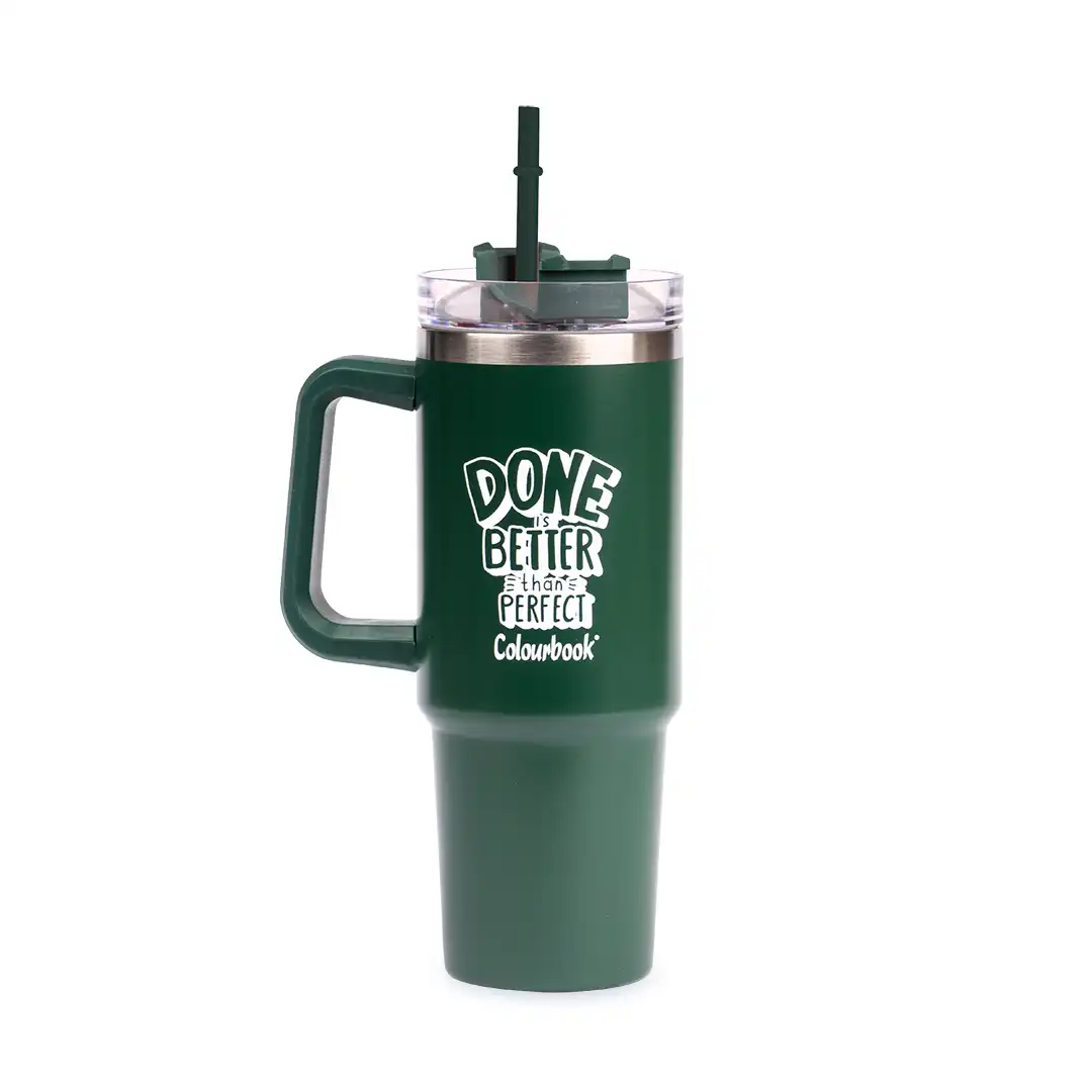 Borraccia termica con cannuccia 900ml Colour Slurp verde