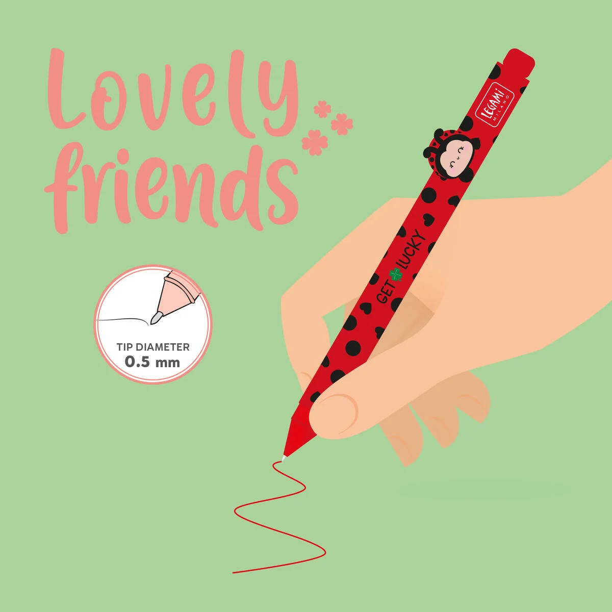 Penna Gel con Animaletto Decorativo Ladybug Get Lucky3