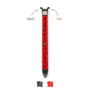 Scopri la Penna a Sfera Due Colori Ladybug di Legami con sistema Click&Clack e inchiostro rosso e nero. Perfetta per scuola, ufficio e astuccio.