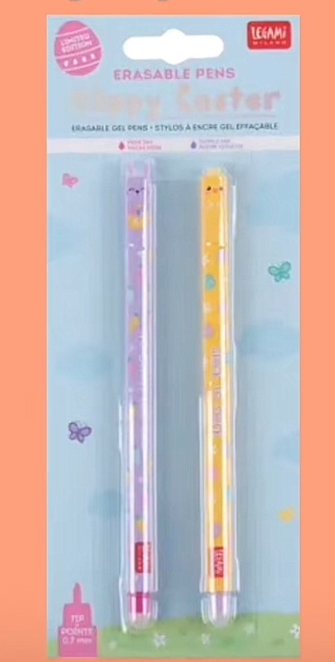 Penne Legami PASQUA – Erasable Pen – Set di 2 Penne