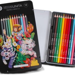 • pastelli tinta unita fraffrog 12 mina 4 2 • metal box pastelli fraffrog tinta unita • pastelli tinta unita fraffrog scatola metallo