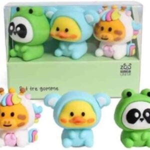 set 3 gomme zoo tinta unita