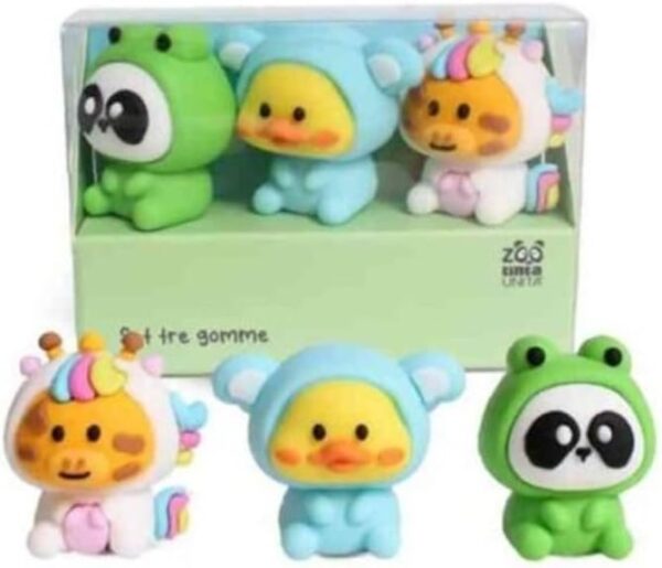 Tinta Unita Set 3 Gomme Zoo